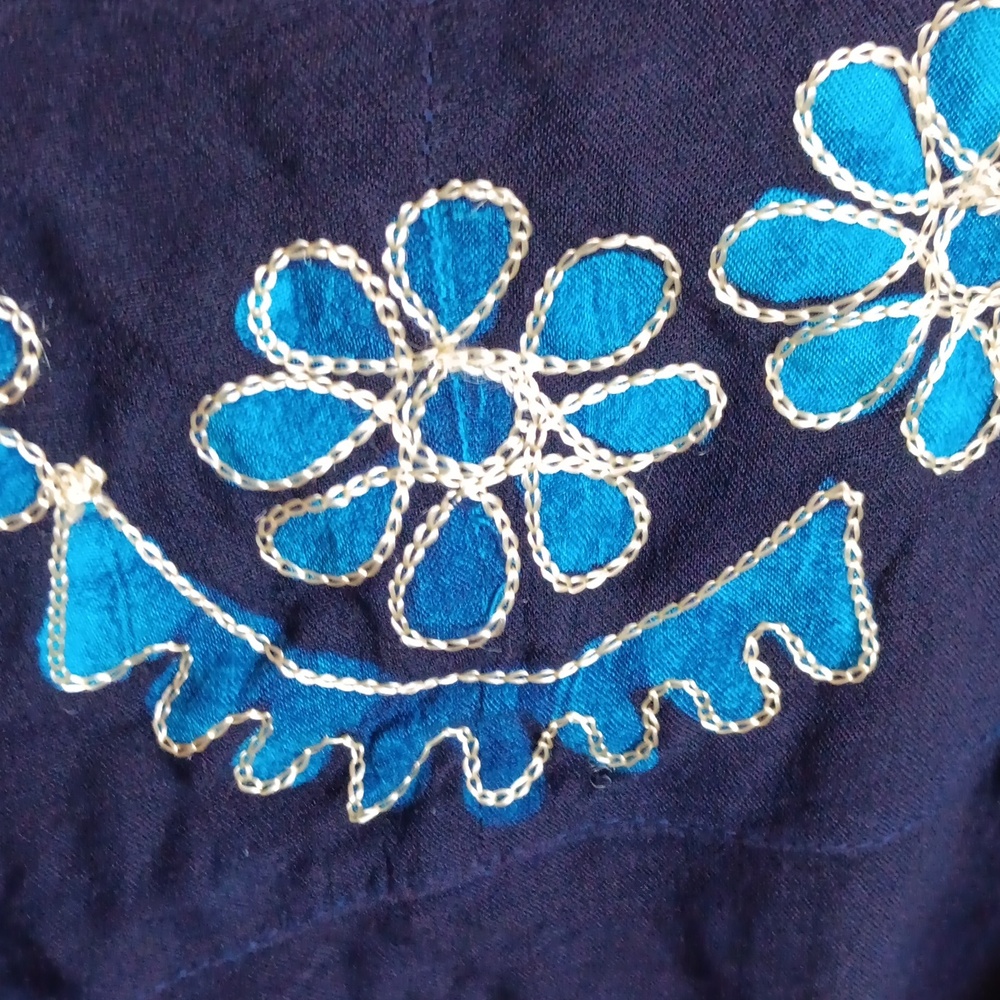 Blue boho flowy one size top - Picture 5 of 5